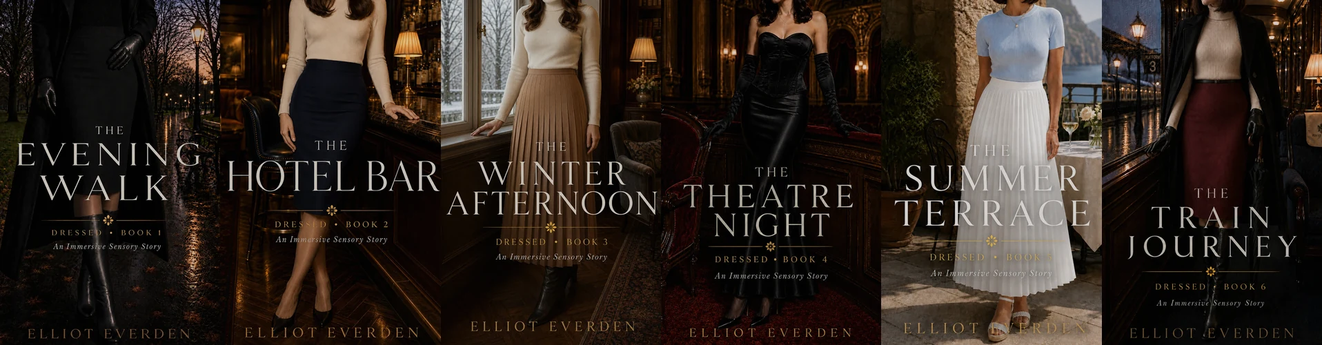 A visual strip of the first six Dressed book covers.